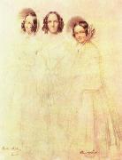 Franz Kruger, Portrat der Frau Crelinger mit ihren Tochtern Bertha und Clara
